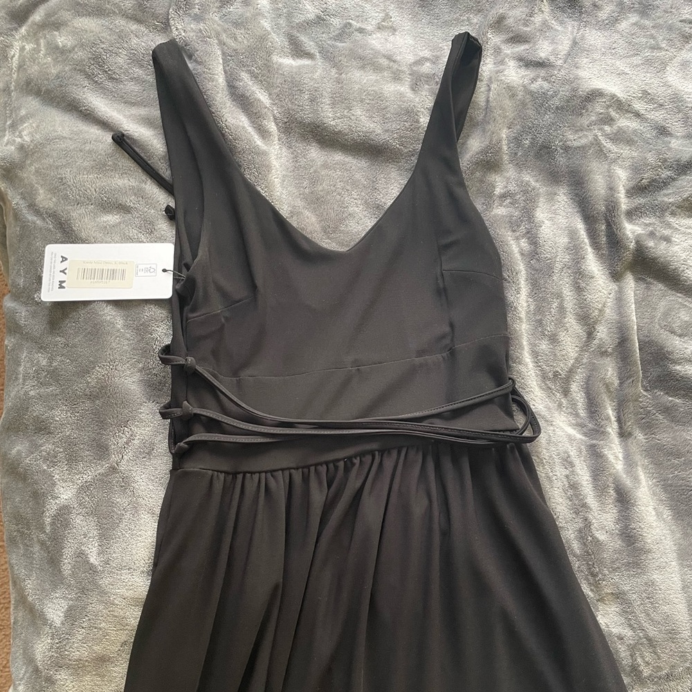 AYM Black Maxi Dress with Wrap Detail